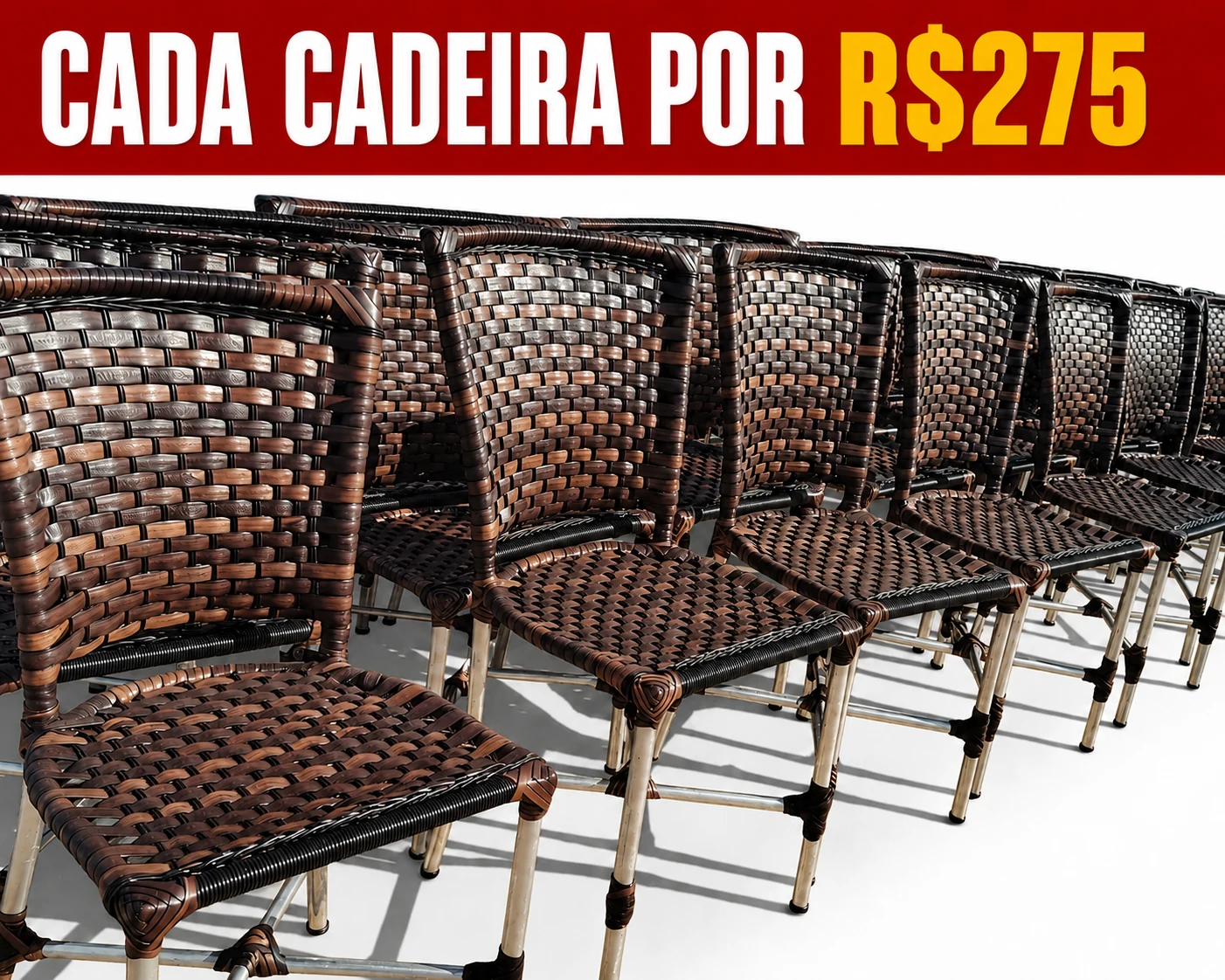 Cadeiras em fibra sintética por R$275 cada — Grupo Aroeira Móveis Cuiabá MT