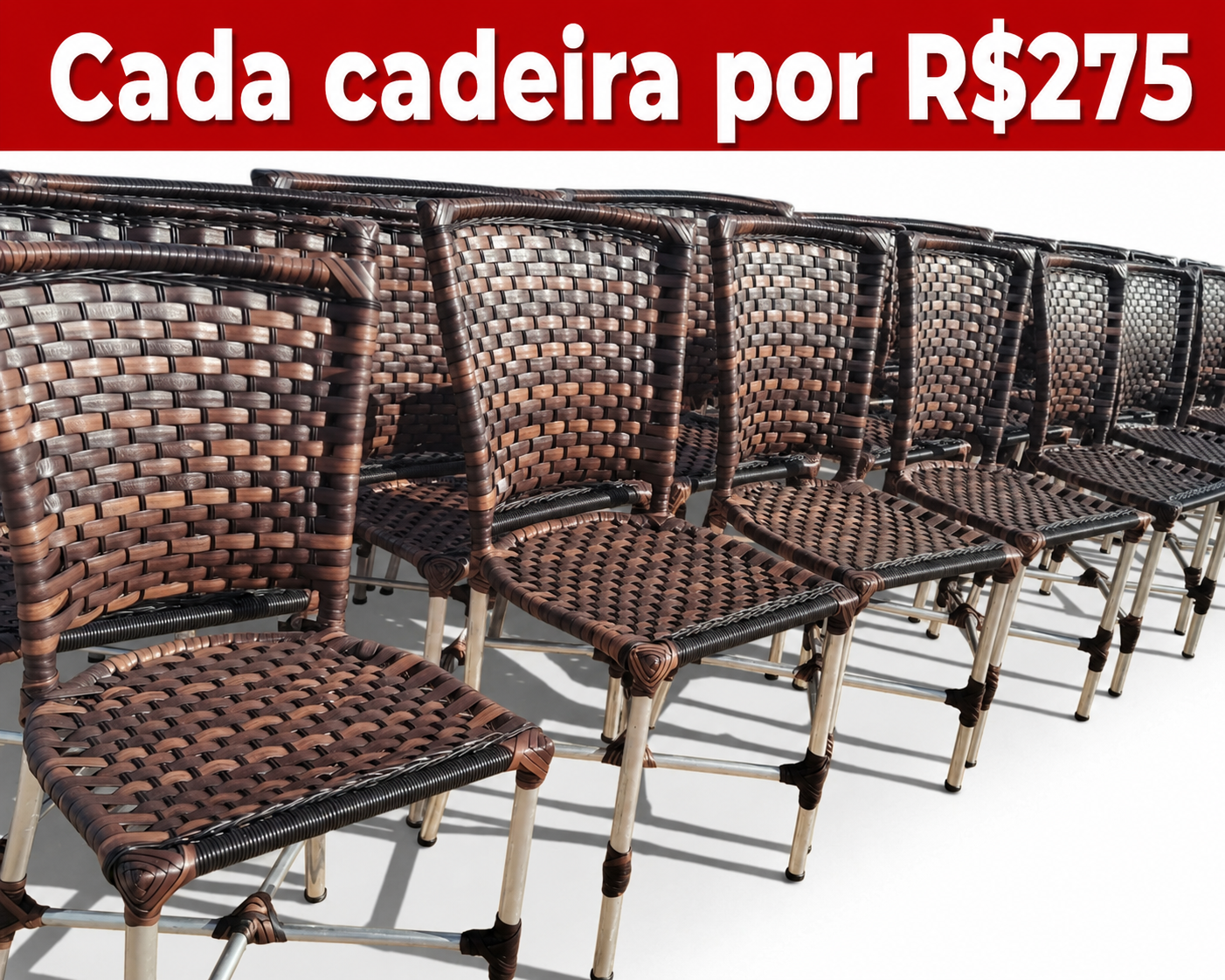 Cadeiras em fibra sintética por R$275 cada — Grupo Aroeira Móveis Cuiabá MT